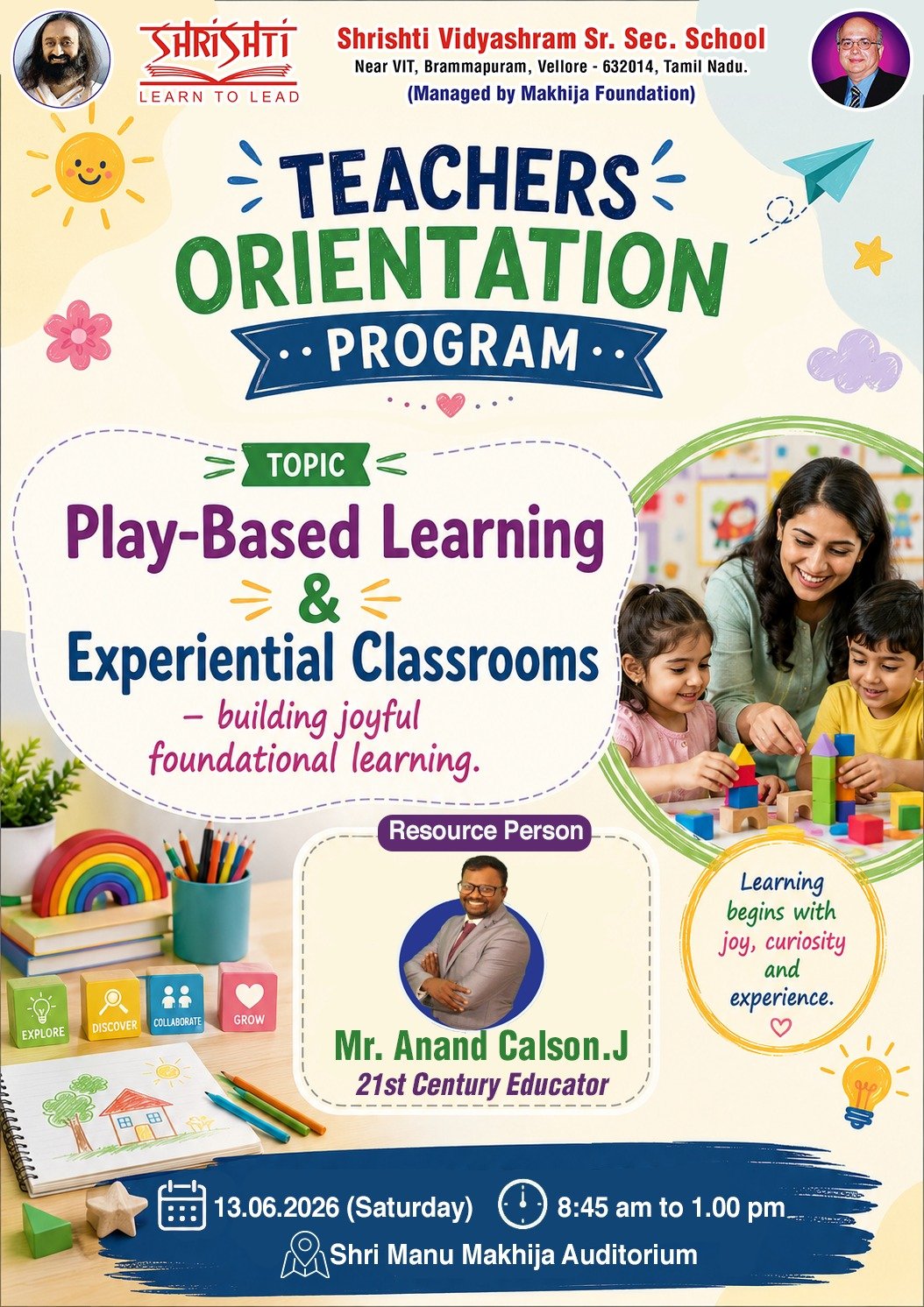 Teachers Orientation Program - Play-Based Learning & Experiential Classrooms